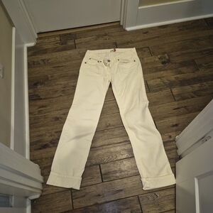 Max Jeans Cream Straight Leg Women Jeans
